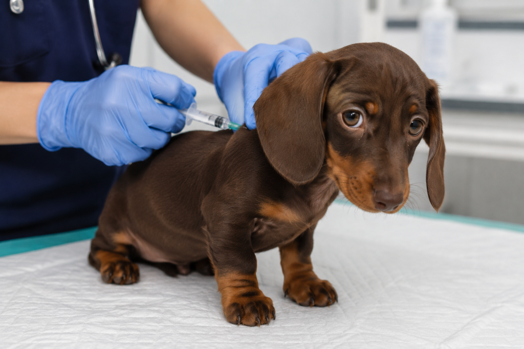 cachorro de perro salchicha vacunas