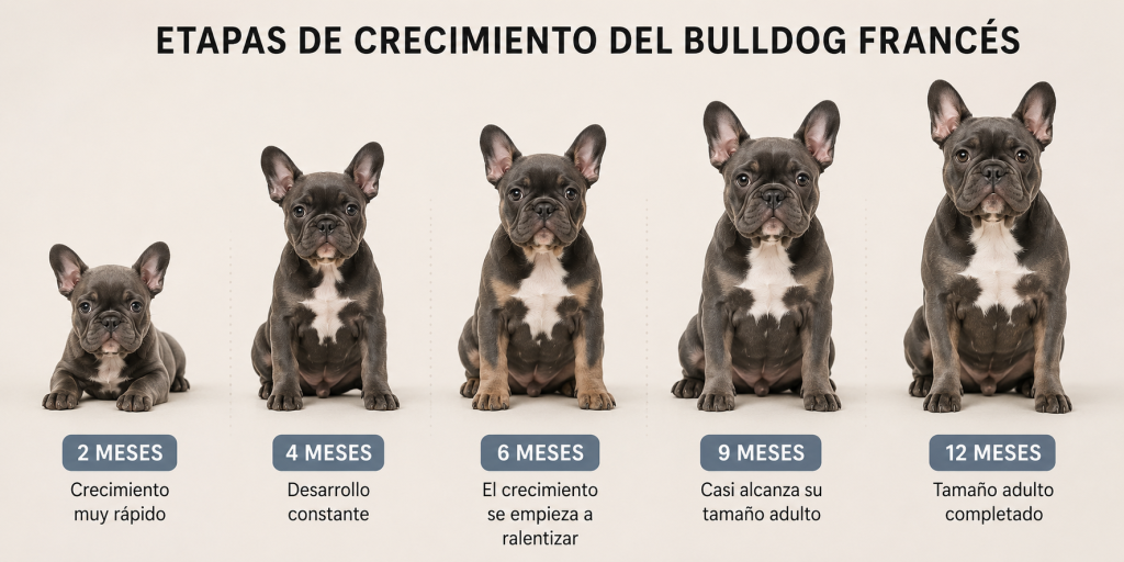 cuando deja de crecer un bulldog frances