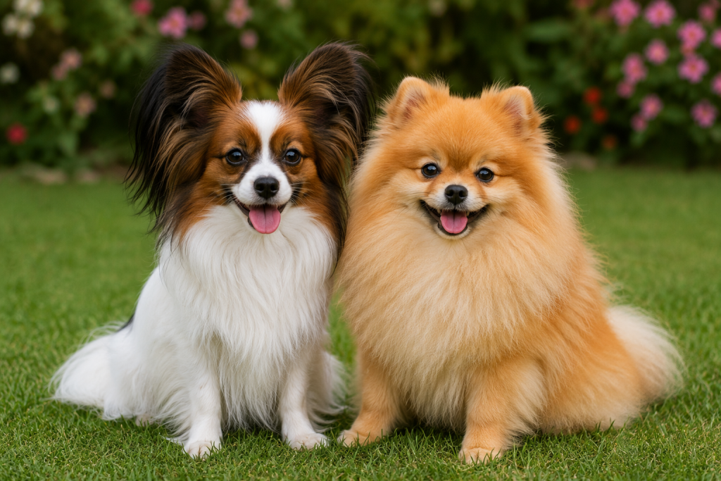 Papillon y Pomerania
